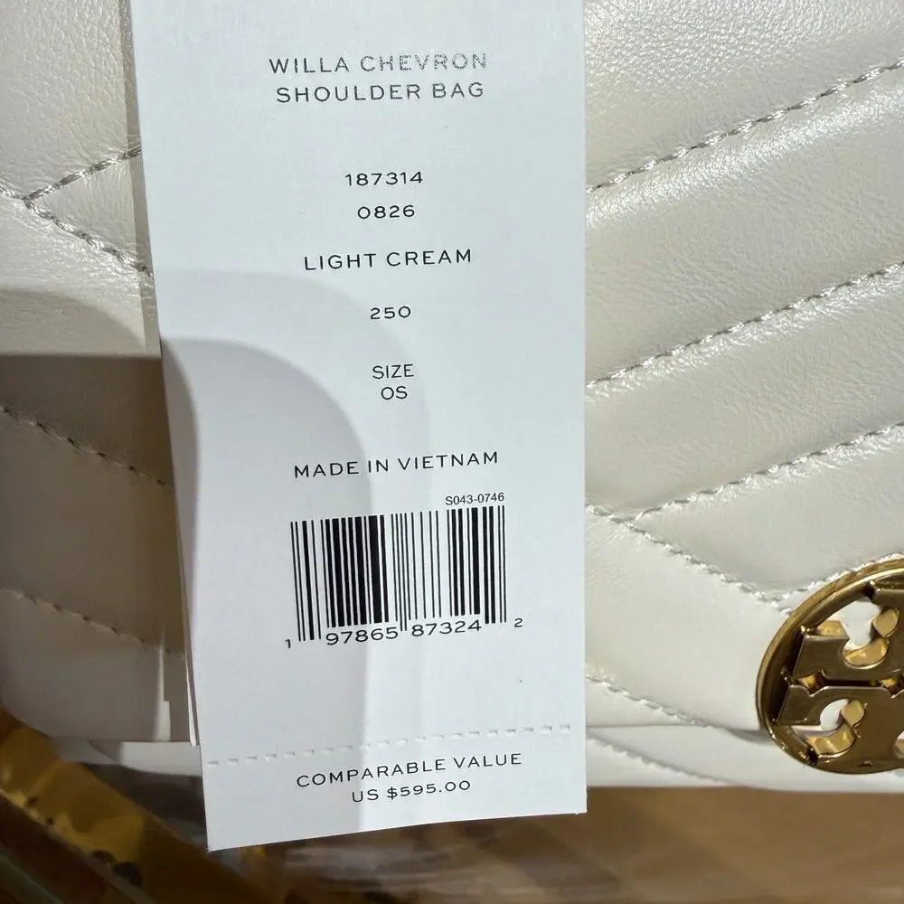 NEW‼️Tory Burch Willa Chevron Shoulder Bag 187314 $595